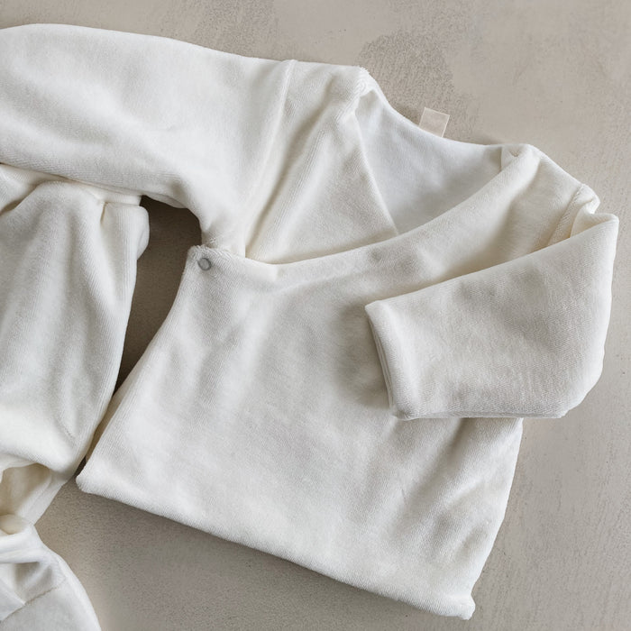 Jacket reversible style KIMONO velours - BEIGE