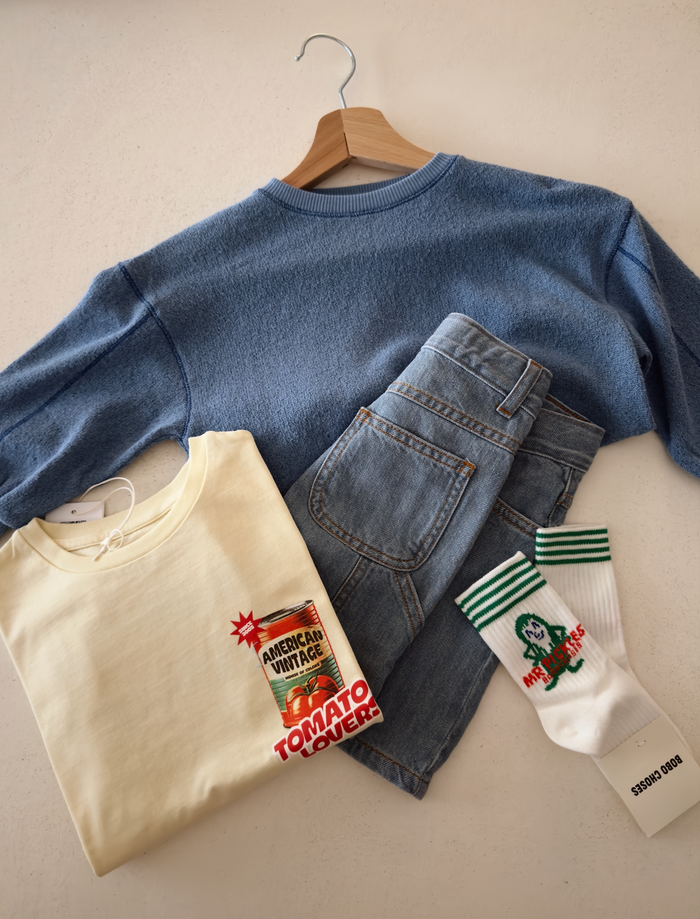 JERSEY SWEATER WASHED BLUE - KIDS