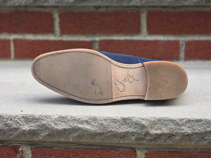 J.FitzPatrick - Double Monk Strap - Navy Suede - US 7.5