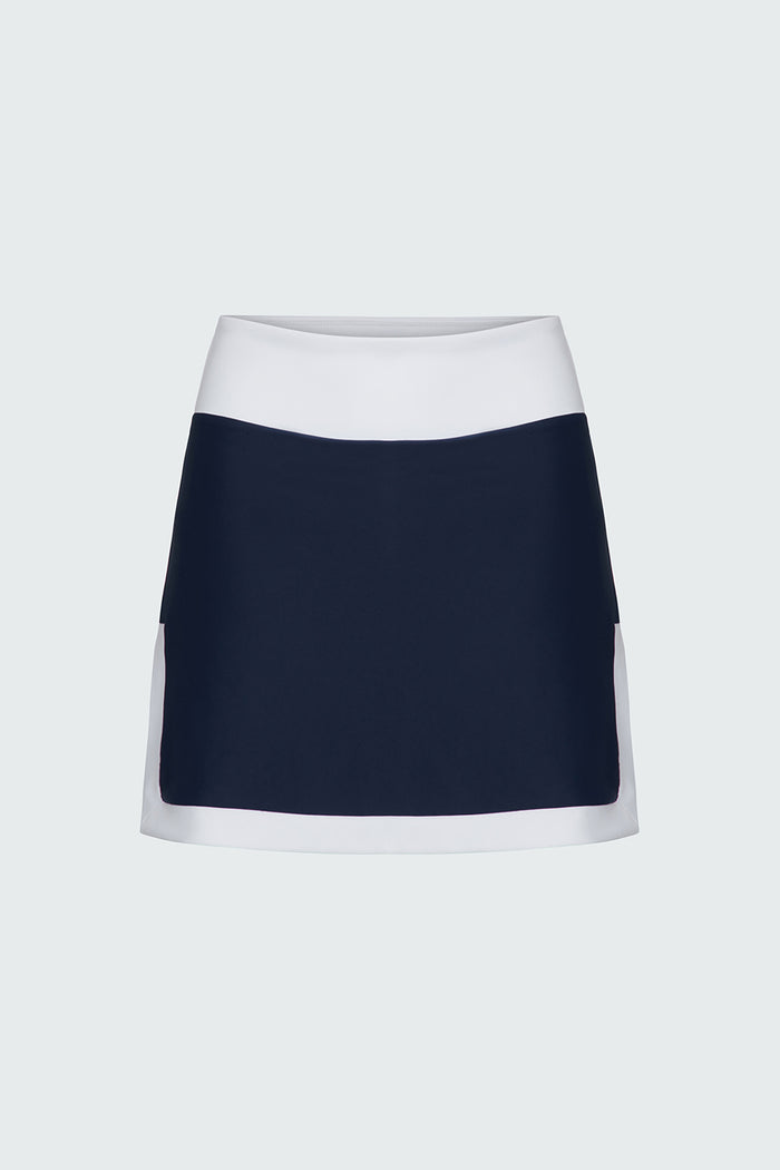 Watskin Jojo tennis skirt in Navy and White