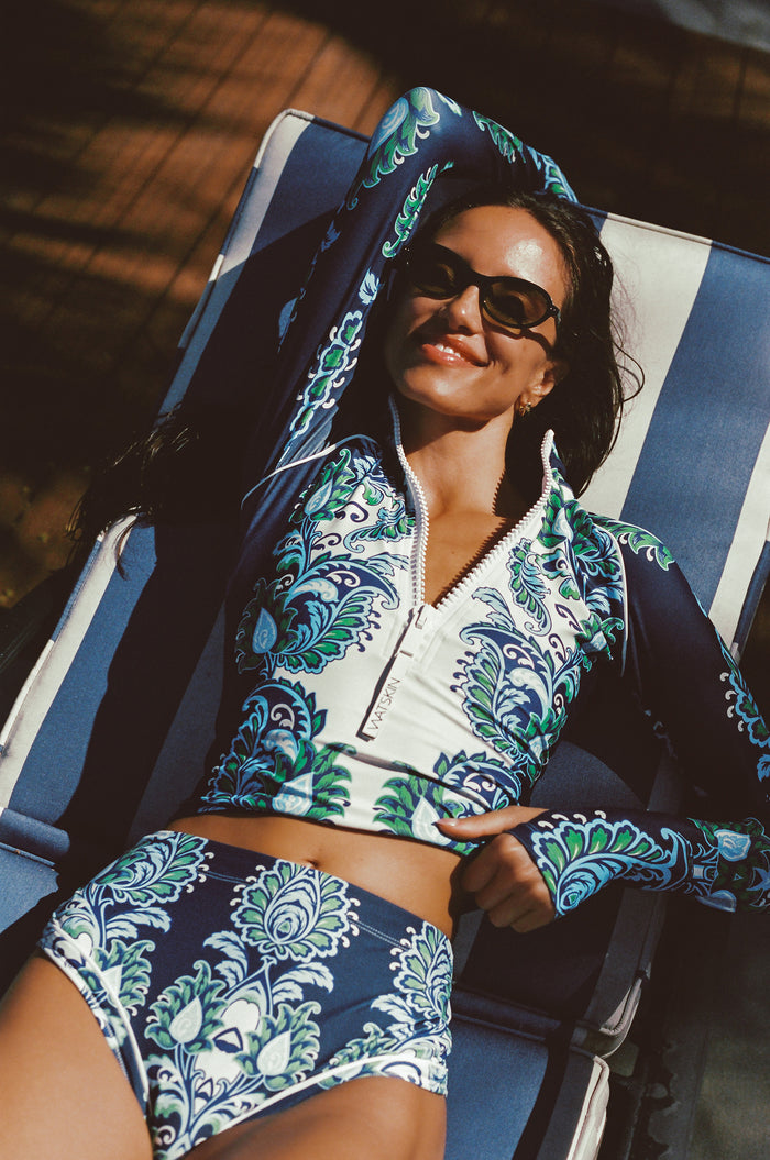 Kaia 1/2 Zip Pullover in Surf's Up Floral