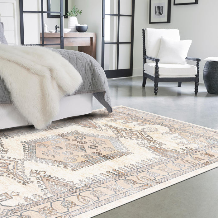Kensington Collection Area Rug -  Notting Rectangle Ivory  lifestyle 4