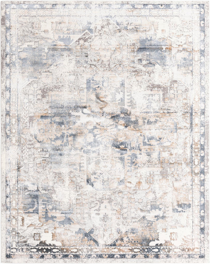 Kensington Collection Area Rug -  Paddington Rectangle Gray Ivory  lifestyle 3