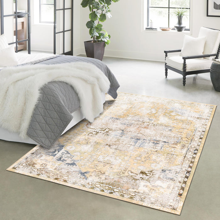 Kensington Collection Area Rug -  Paddington Rectangle Yellow  lifestyle 3