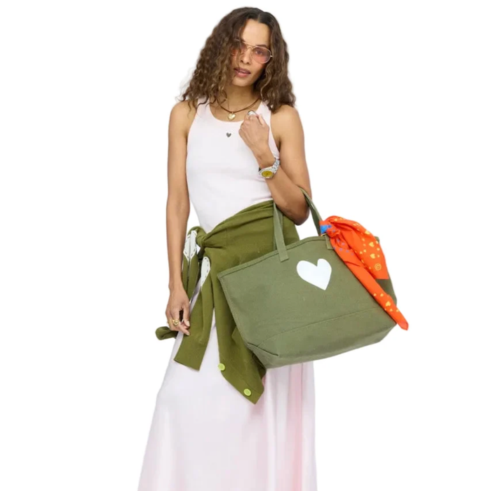 Kerri Rosenthal  Imperfect Heart Tote in Army Green
