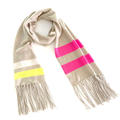 Kerri Rosenthal's Beige Multi Stripe Cashmere Scarf - Romantiques