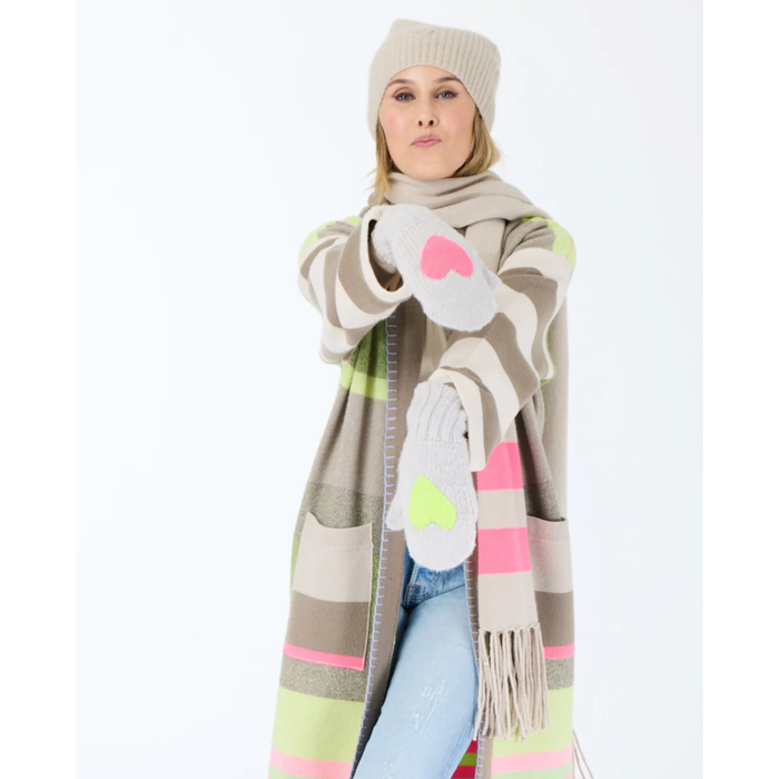 Kerri Rosenthal's Beige Multi Stripe Cashmere Scarf - Romantiques