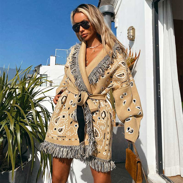 Khaki Ahanu Oversized Cardigan Jacket
