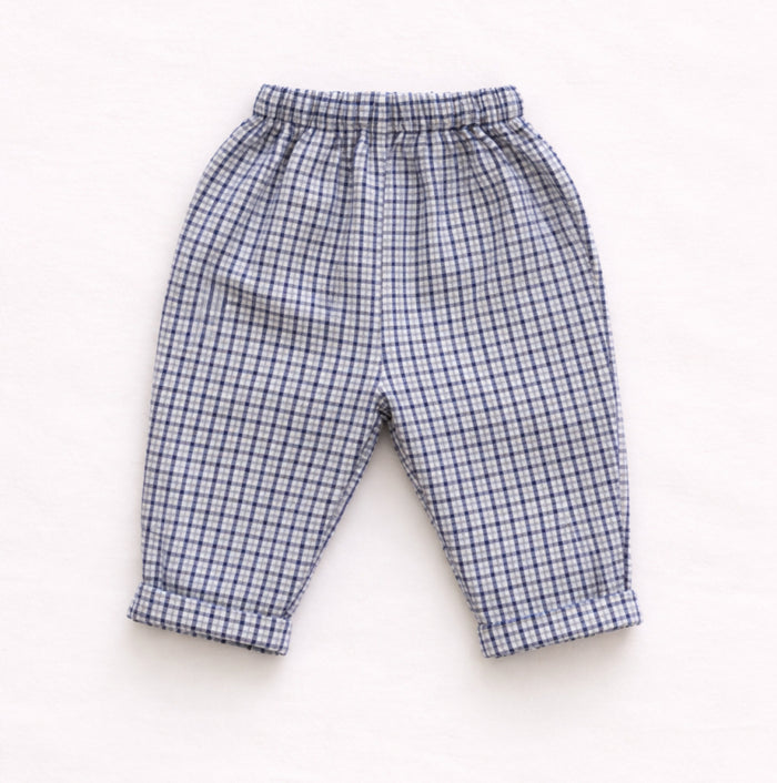 Kids Classic Check Pants Navy - kids
