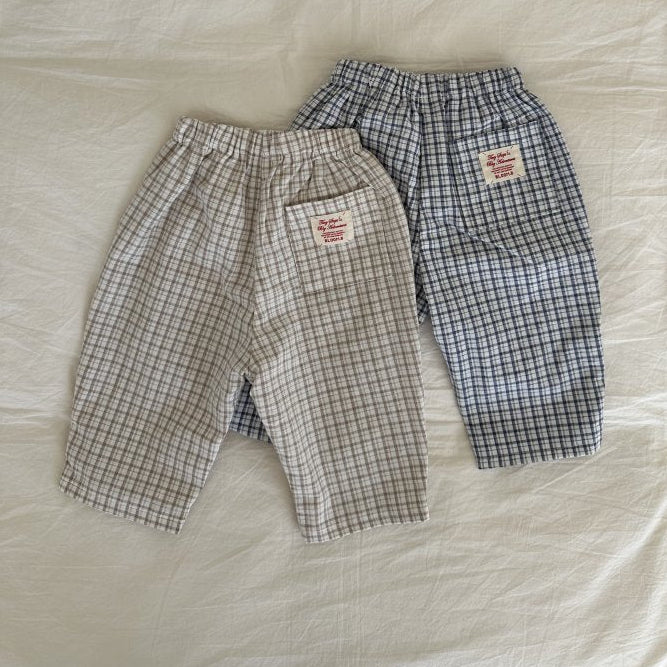Kids Classic Check Pants Navy - kids