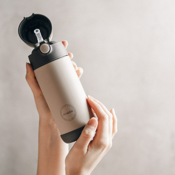 KIDS STRAW BOTTLE - Cream Beige