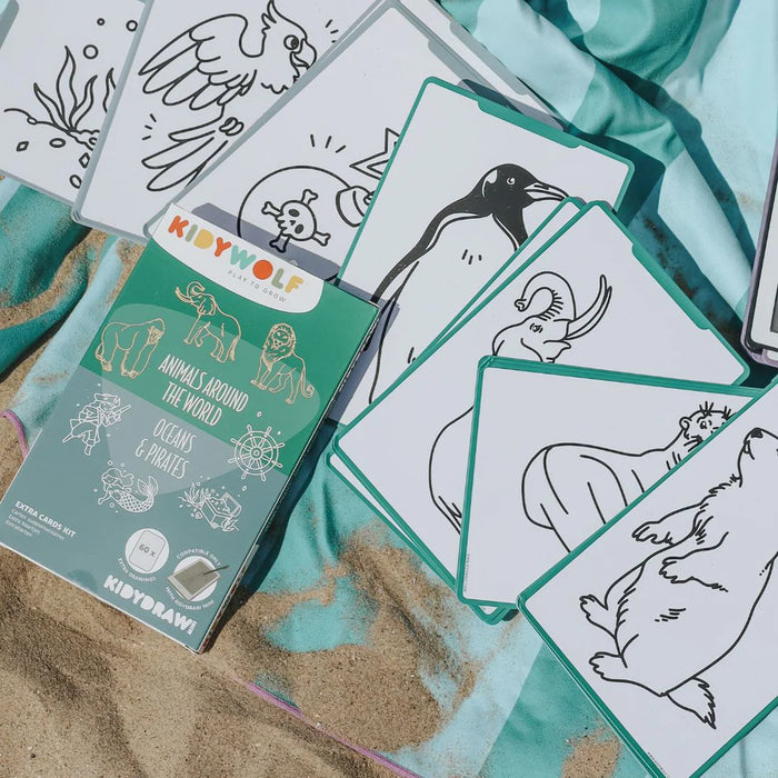 KIDYDRAW-MINI - REFILL - Dieren over de hele wereld en Oceanen & Piraten