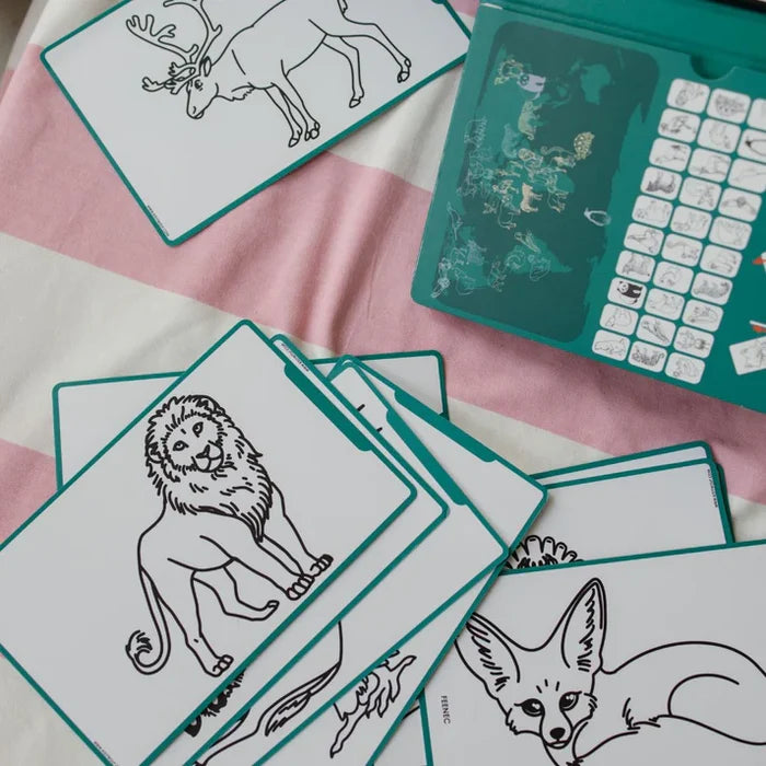 KIDYDRAW-MINI - tekentablet "dieren over de hele wereld"