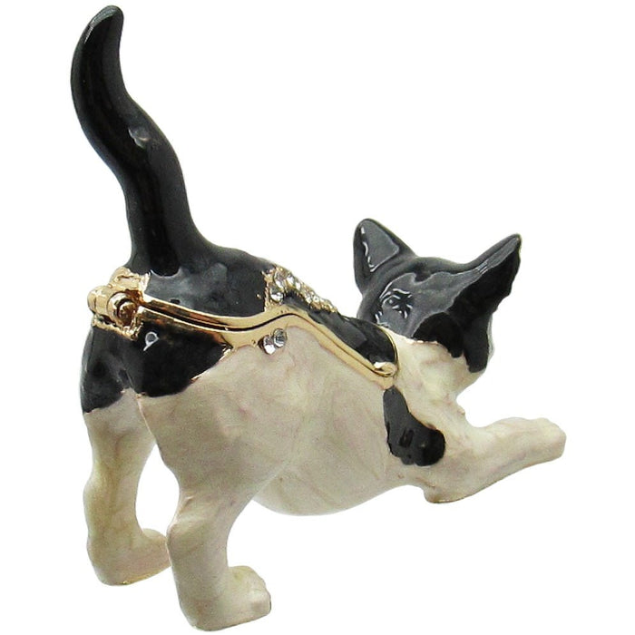 Kitten Jeweled Trinket Box Austrian Crystals,