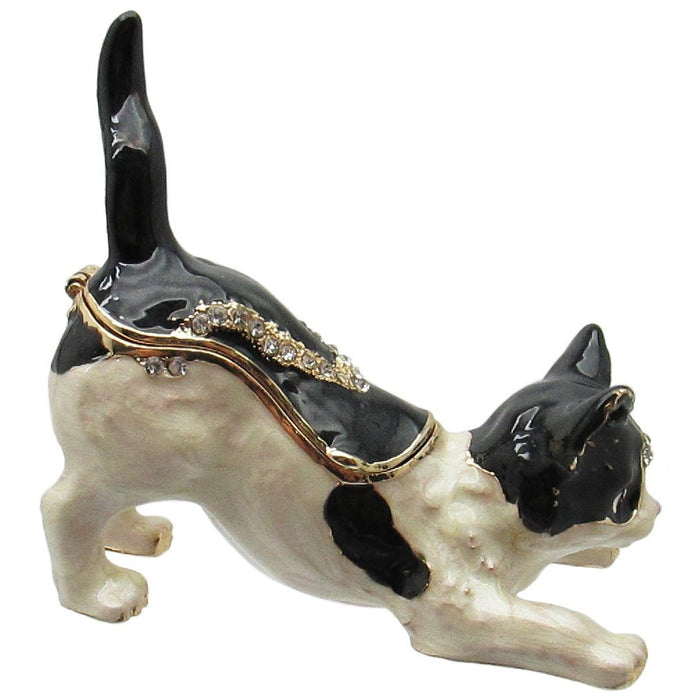 Kitten Jeweled Trinket Box Austrian Crystals,