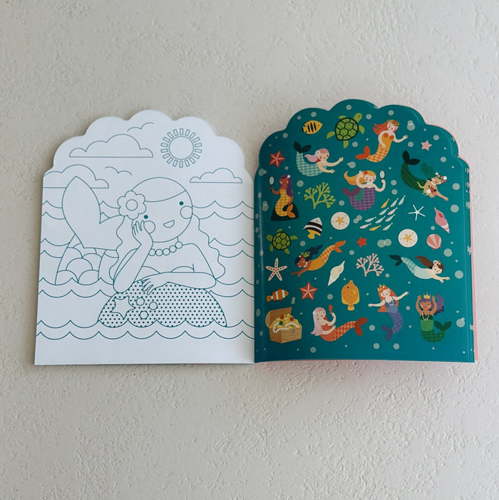 KLEURBOEK MET STICKERS - zeemeerminnen