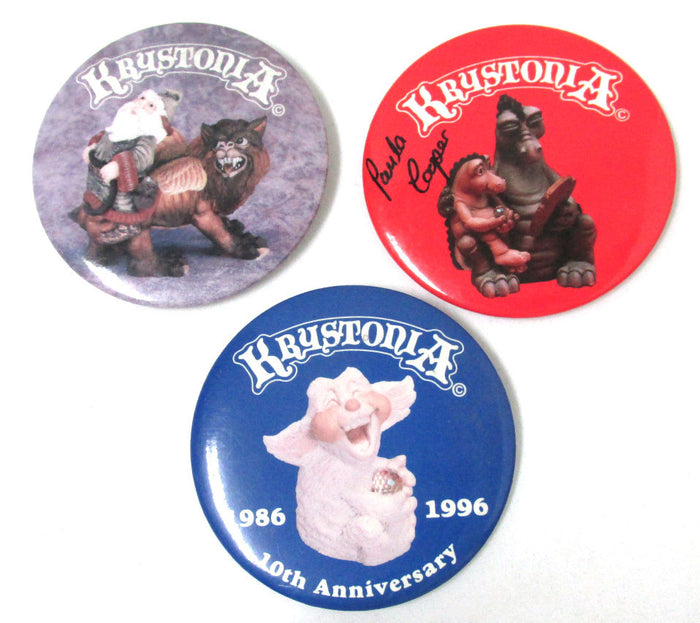 Krystonia Pin-back Buttons, Set