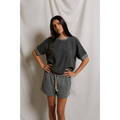 Layla French Terry Sweat Short in Dark Heather Grey