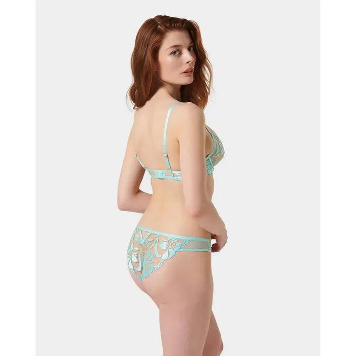Leonora Wired Blue/Sheer Bra in Island Paradise - Romantiques
