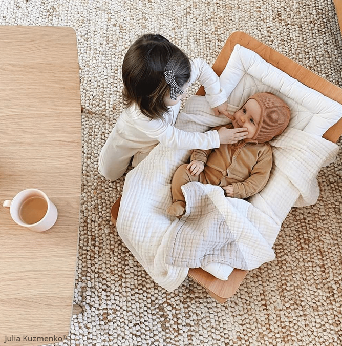 LEVO BABY ROCKER - naturel cover - WALNUT