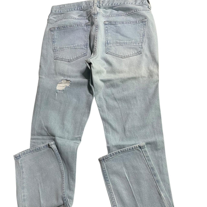 Light blue distressed ripped skinny