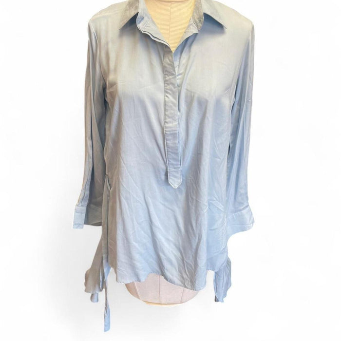 Light blue sheer blouse