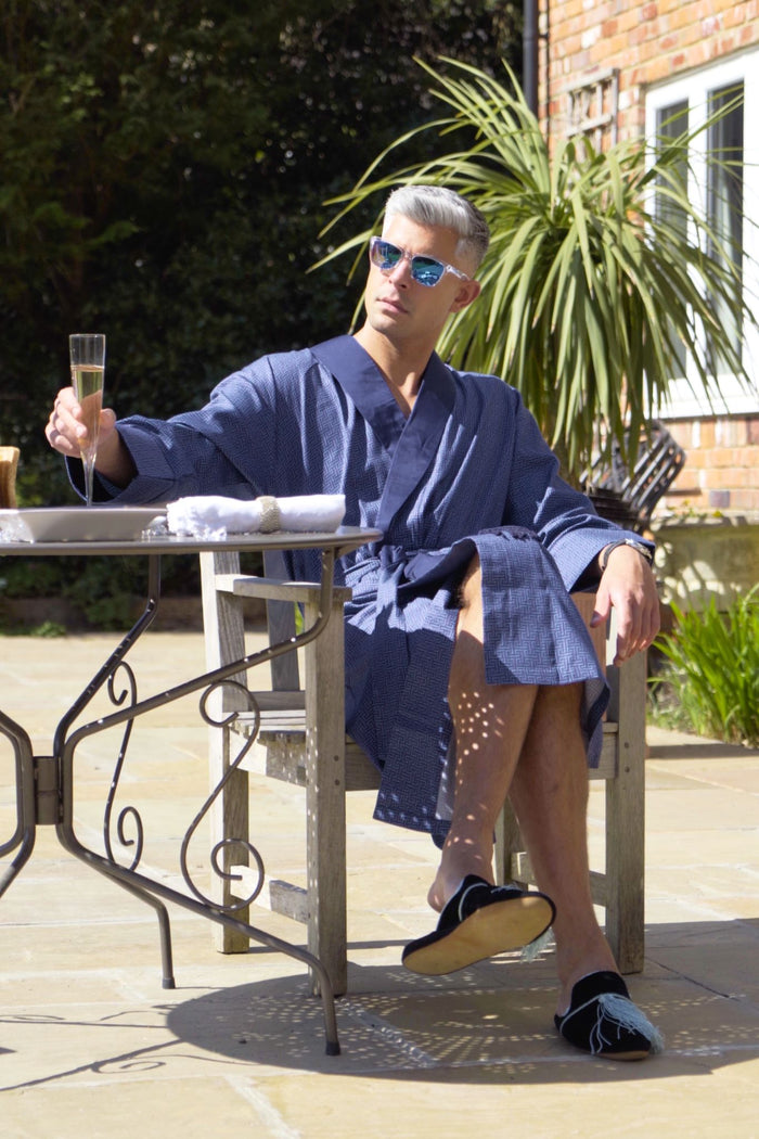 Lightweight Men's Dressing Gown - Oxford