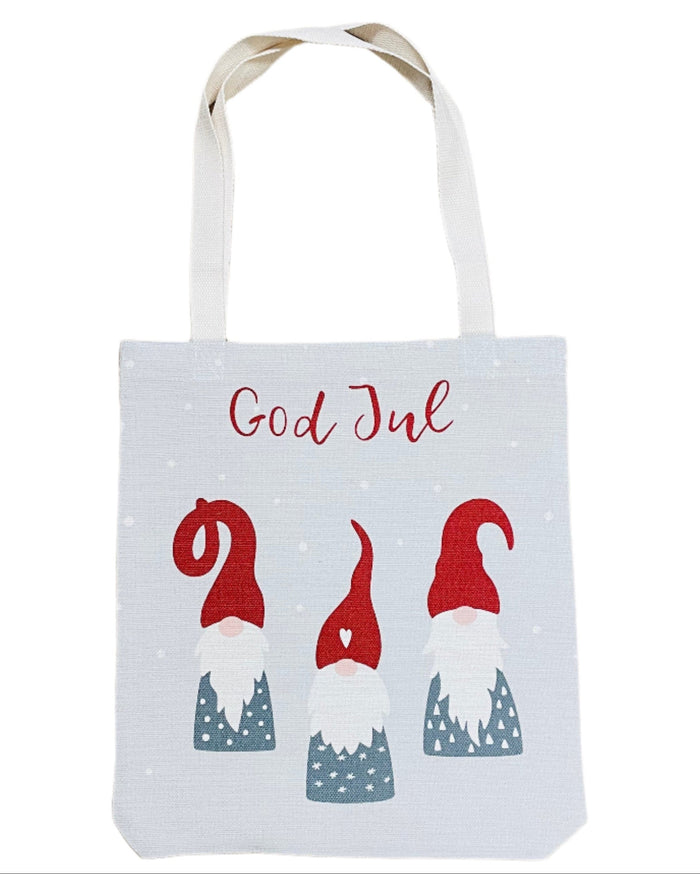 Linen look Tote bag God Jul Gnomes
