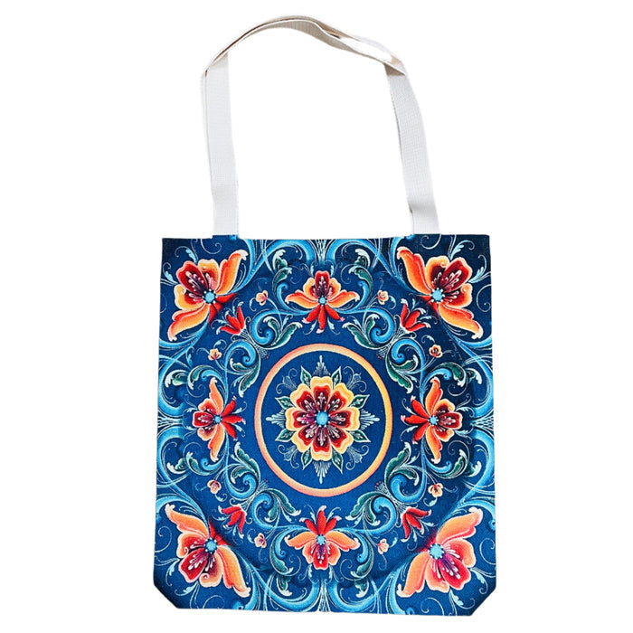 Linen look Tote bag Lise Lorentzen Rosemaling