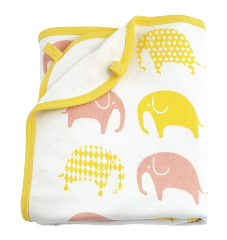 littlephant elephant baby blanket folded neatly showing overall pattern and finish