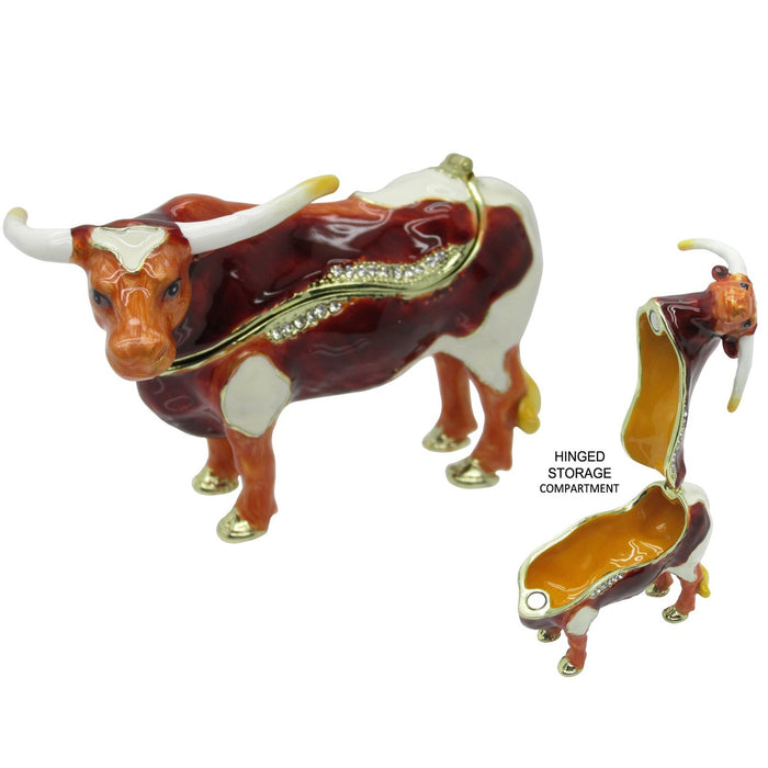 Longhorn Jeweled Trinket Box SWAROVSKI Crystals