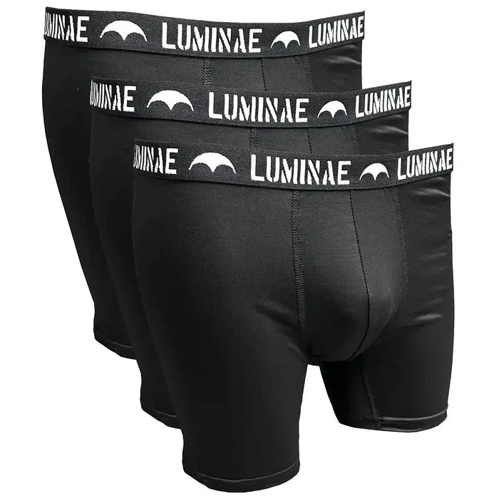 Luminae Battle Boxer Shorts - 3 Pack in black with branded waistband, designed for high-intensity training and daily wear comfort.  from  John Bull Clothing