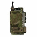 Luminae Multicam PRR Pouch MTP securely housing an H4855 Personal Role Radio with a camouflage design for military and tactical use.  from  John Bull Clothing
