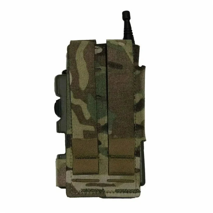 Rear view of the Luminae Multicam PRR Pouch MTP showing durable straps for secure attachment to tactical gear or MOLLE systems.  from  John Bull Clothing