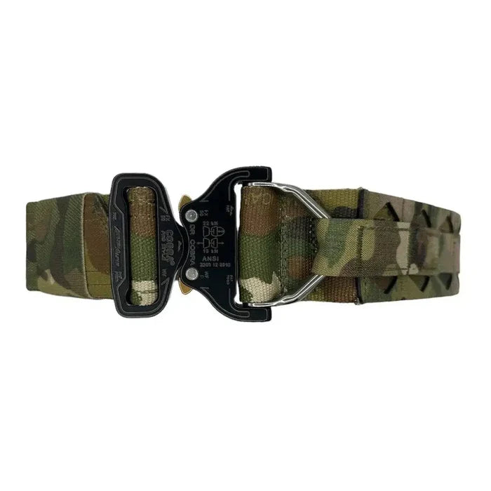 Luminae Multicam Operations Belt with Cobra Buckle, designed for tactical use with durable Cordura material and secure fastening system.  from  John Bull Clothing