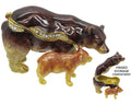 Mama Cub Brown Bear Jeweled Trinket Box Austrian Crystals