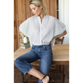 Mandarin Collar Top - Organic Signet Olive