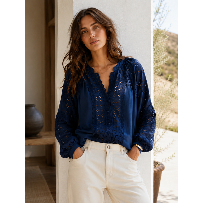 Mariner Blouse in Navy Blue