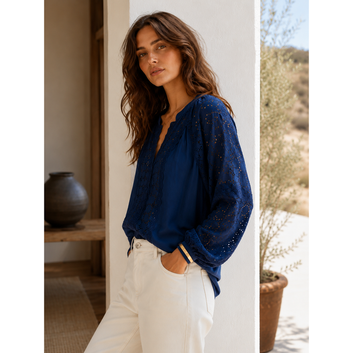 Mariner Blouse in Navy Blue