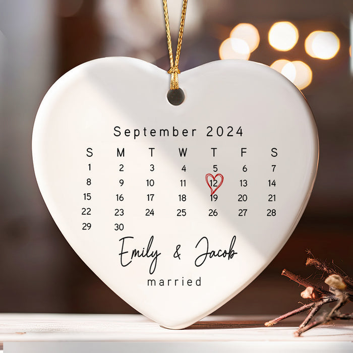 Married Ornament | Heart Calendar Ornament