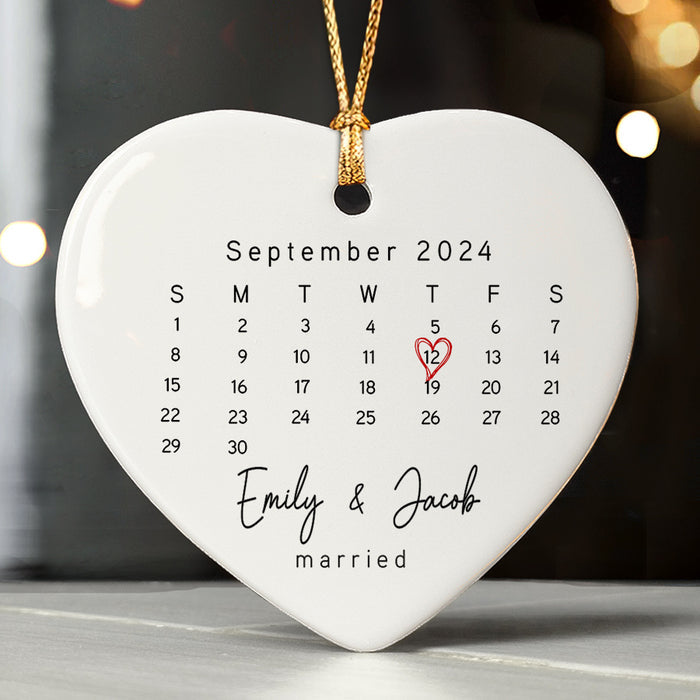 Married Ornament | Heart Calendar Ornament