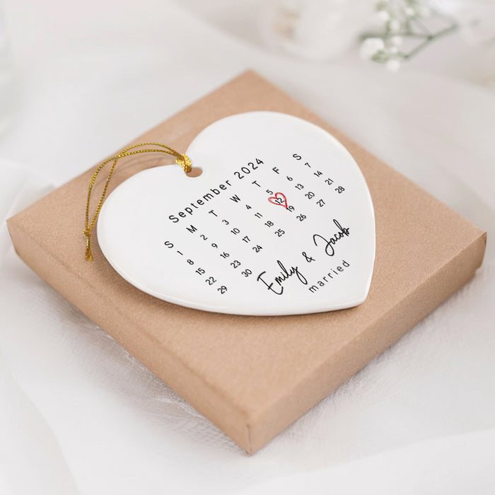 Married Ornament | Heart Calendar Ornament