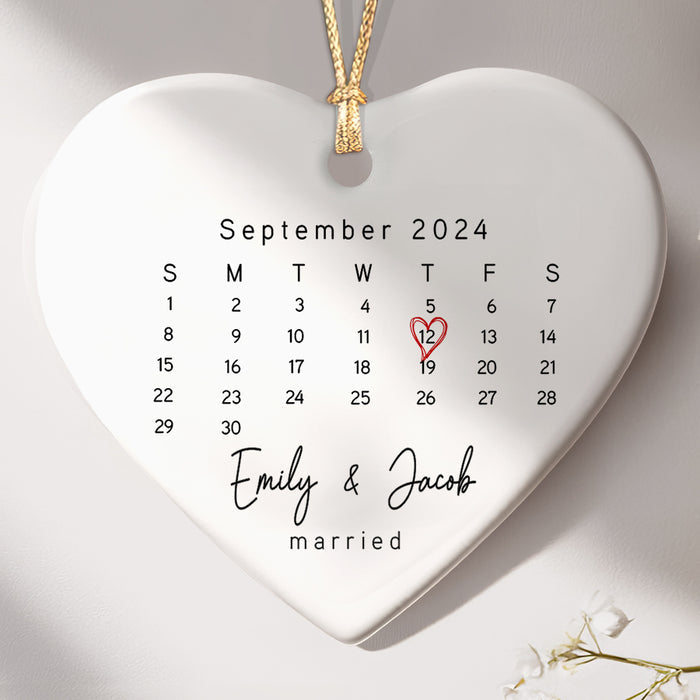 Married Ornament | Heart Calendar Ornament