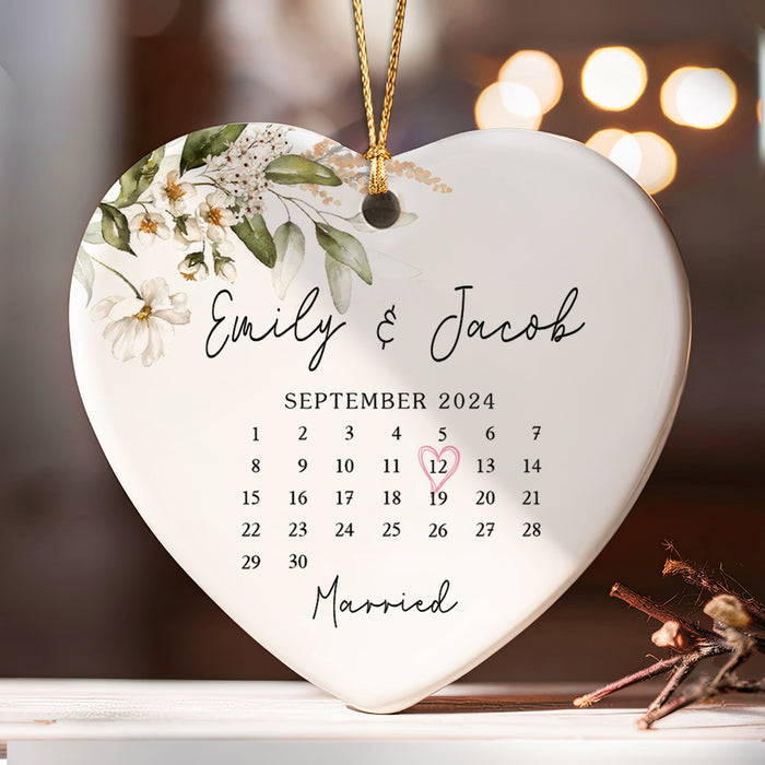 Married Ornament | Heart Shape Calendar Gift