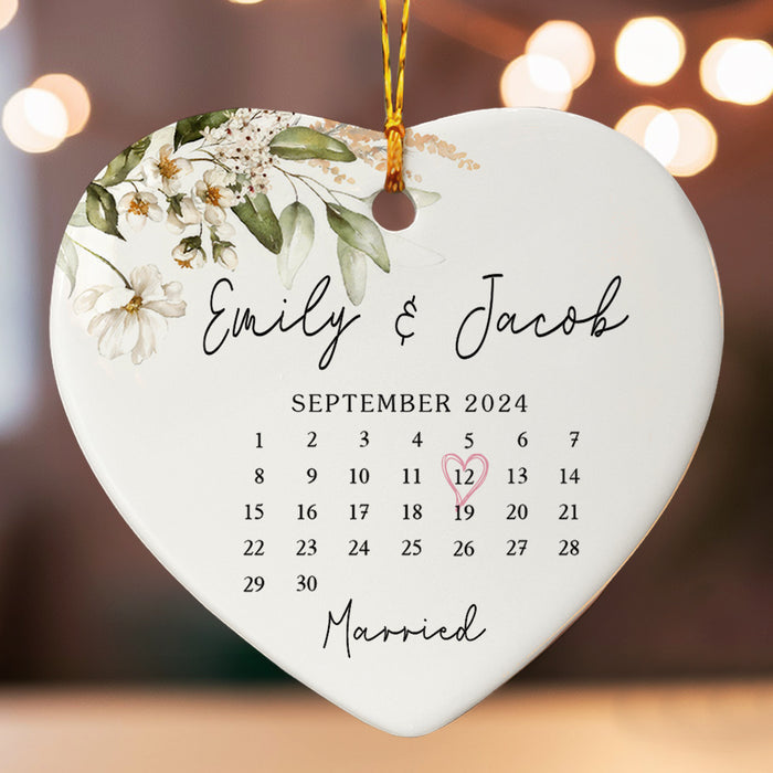 Married Ornament | Heart Shape Calendar Gift