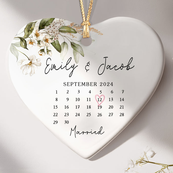 Married Ornament | Heart Shape Calendar Gift