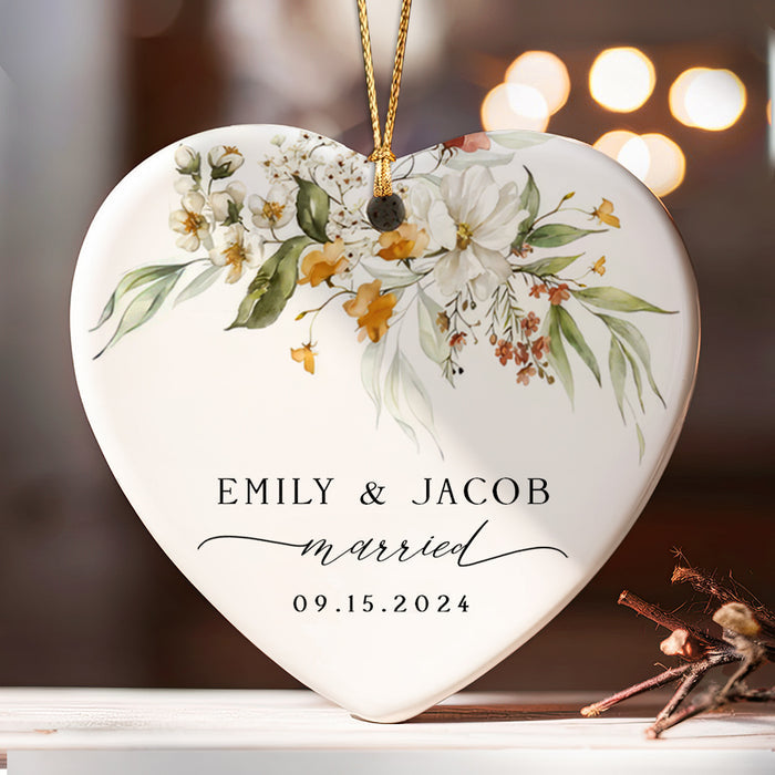 Married Ornament | Heart Shape Calendar Ornament