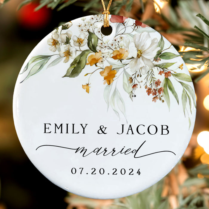 Married Ornament | Personalized Mr Mrs Wedding Ornament