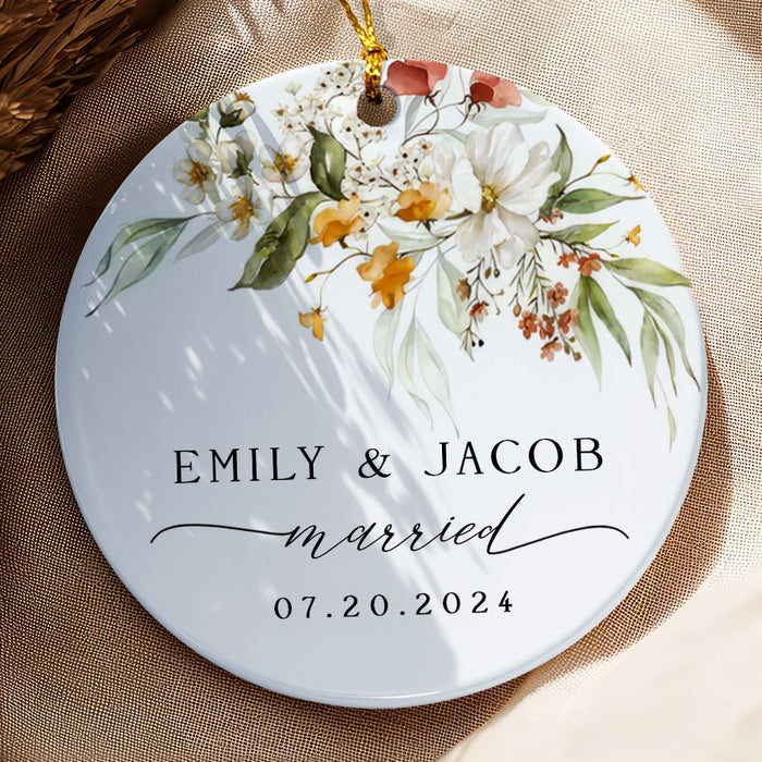 Married Ornament | Personalized Mr Mrs Wedding Ornament