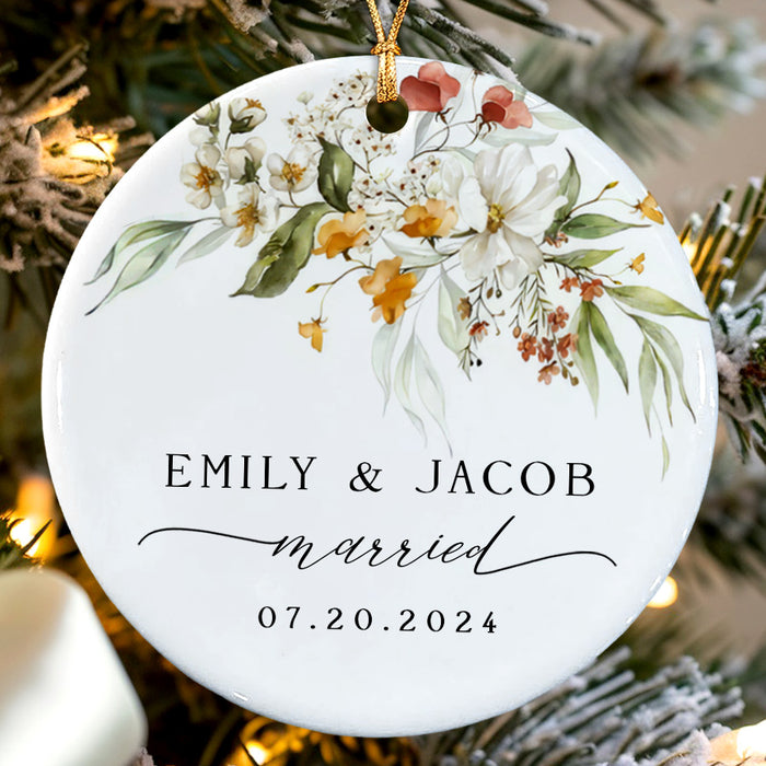 Married Ornament | Personalized Mr Mrs Wedding Ornament